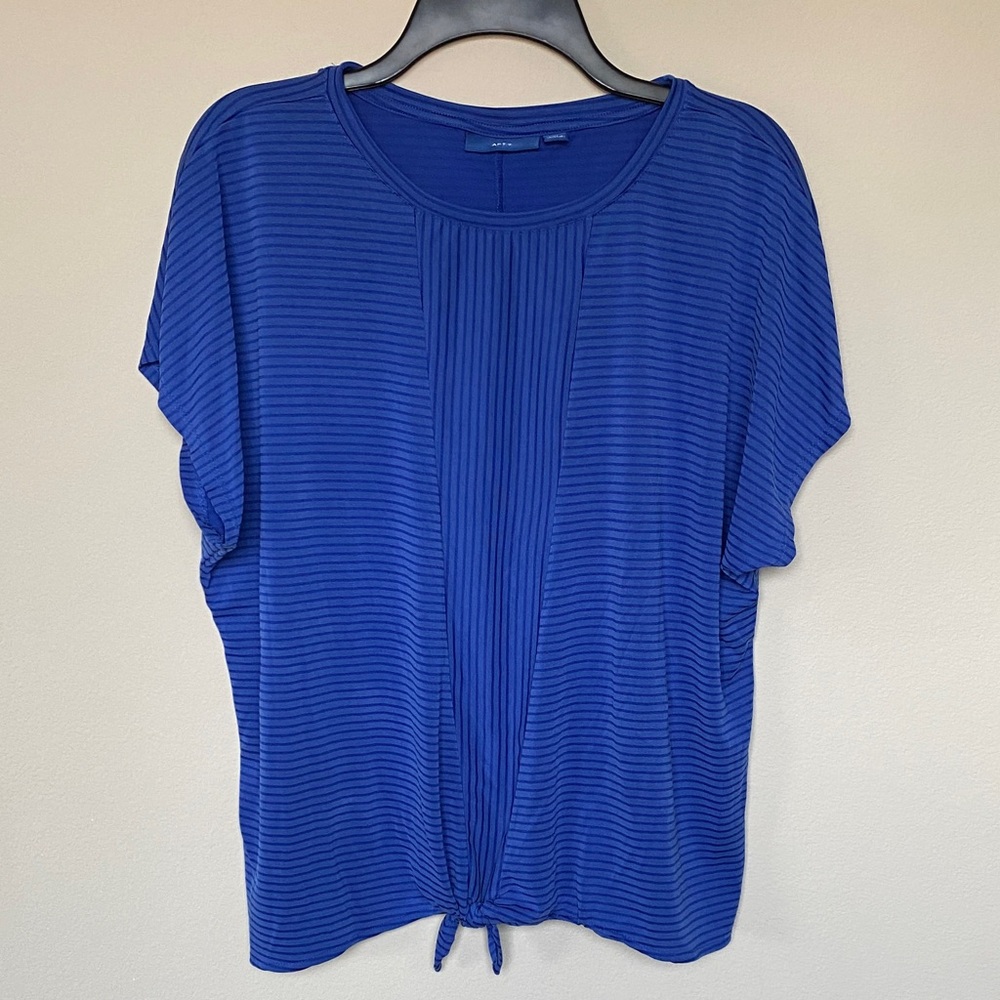 Apt. 9 Blue Striped Front Knot Top